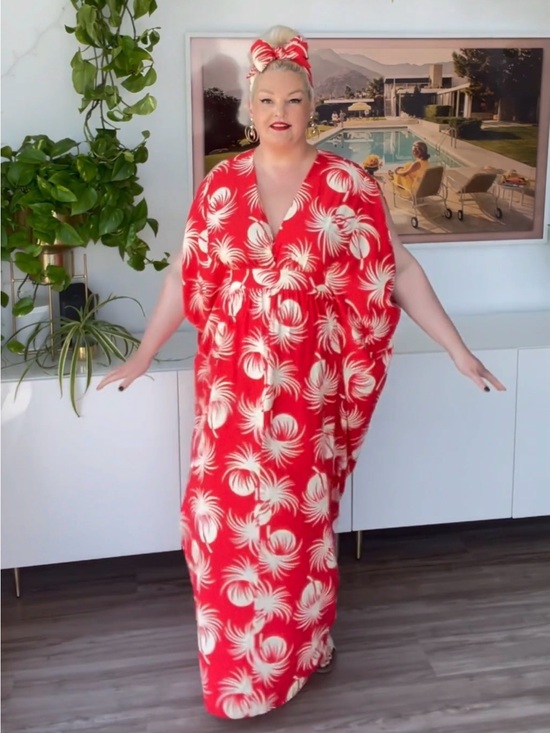 Trashy Diva Dresses & Skirts - Trashy Diva Polka Dot Palms Liz Caftan, Sz L